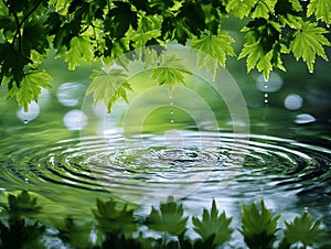 Crystal-Clear Green Water Reflection