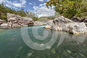 Crystal clear mountain river