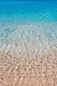 Crystal clear sea water Travel to Red sea, Egypt, blue turquoise Caribbean ocean