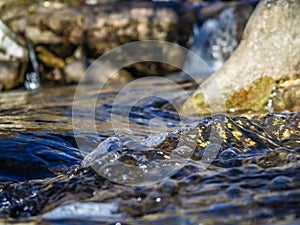 Crystal clear water, small mountain creek