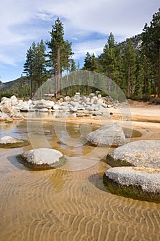 Crystal Clear Water Smooth Rocks Lake Tahoe Sand Harbor