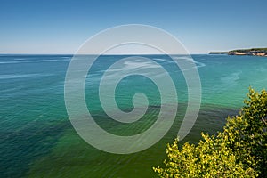 Crystal Clear waters of lake Superior at Pictured Rock National Lakeshore in Michigan