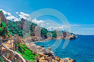 Crystal clear waters of Li Cossi beach, Sardinia