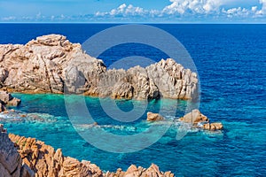 Crystal clear waters of Li Cossi beach, Sardinia