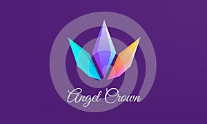 Crystal Crowns are diamond shaped and elegantly colorful logo design