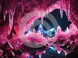 crystal crystals and crystal stones in the cave
