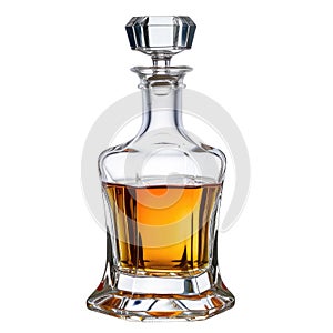 Crystal decanter with bourbon whisky, Ai Generated