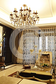 Crystal droplight and candlestick