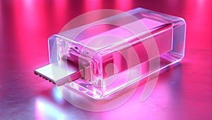 AI-Generated USB Drive in Pink