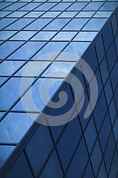 Crystal facade of a skyscraper. Abstract background.