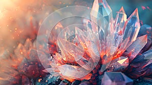 Crystal Formations Blooming in Abstract Background Texture Concept Art