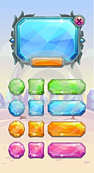 Crystal game user interface assets