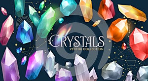 Crystal And Gemstone Vector Collection