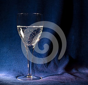 Crystal glass with champagne