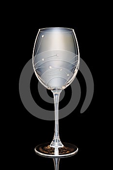 Crystal glass, champagne glass and glass wine