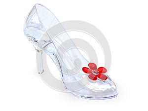Crystal glass female shoe
