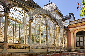 Crystal (Glass) palace in Buen Retiro park, Madrid, Spain