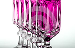 Crystal glass with pink fluid