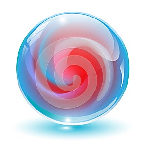 crystal, glass sphere.