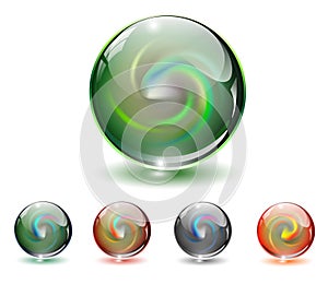 Crystal, glass sphere, vector.