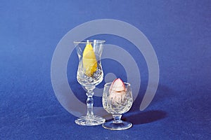 Crystal glasses with tulip heads