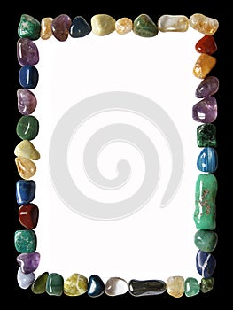 Crystal healing black and white rectangular frame