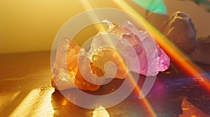 Crystal Healing Energy with Rainbow Light Reflections