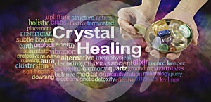 Crystal healing word cloud