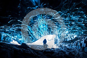 Crystal ice caves iceland