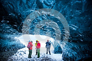 Crystal ice caves iceland