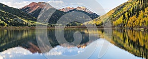 Crystal Lake Morning Reflection Panorama