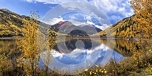 Crystal Lake Red Mountains Autumn Color