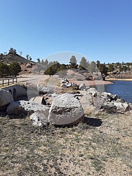 Crystal lake springtime Curt Gowdy state park Cheyenne Wyoming