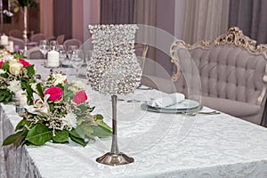 Crystal lamp on wedding table
