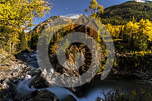 Crystal Mill Bright Starry Night Gunnison Colorado