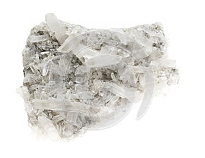 Crystal mineral sample of a gemstone with quartz