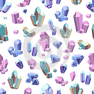 Crystal Minerals Seamless Pattern