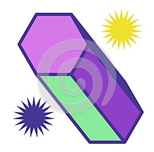 Crystal with moon and shining sun, vector icon