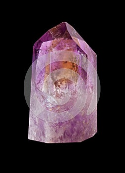 Crystal of natural gemstone amethyst