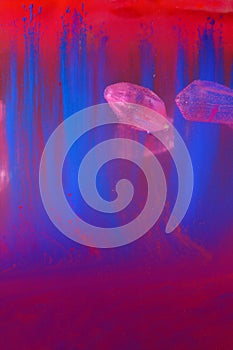 Crystal over red and blue