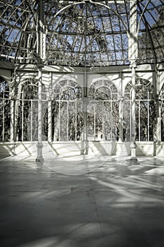 Crystal Palace (Palacio de Cristal) in Parque del Retiro in Madrid