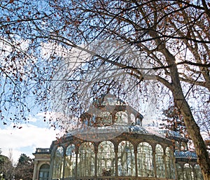 Crystal Palace Palacio de cristal in Retiro Park,Madrid, Spain