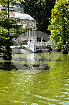 Crystal Palace (Palacio de cristal) in Retiro Park,Madrid, Spain.