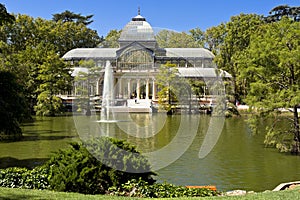 Crystal Palace (Palacio de cristal) in Retiro Park,Madrid, Spain. photo