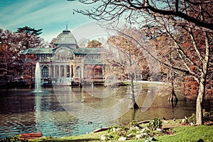 Crystal Palace (Palacio de cristal) in Retiro Park,Madrid, Spain.