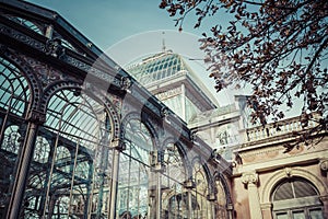 Crystal Palace (Palacio de cristal) in Retiro Park,Madrid, Spain