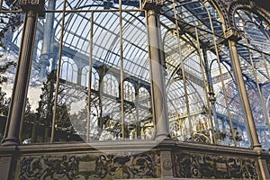 Crystal Palace (Palacio de cristal) in Retiro Park,Madrid, Spain