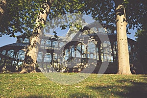 Crystal Palace (Palacio de cristal) in Retiro Park,Madrid, Spain