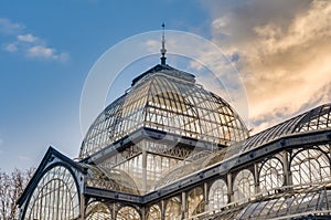 Crystal Palace on Retiro Park in Madrid, Spain