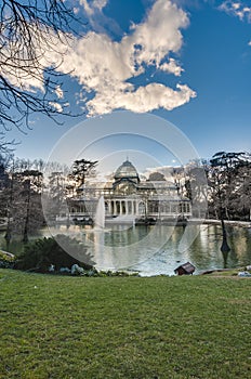 Crystal Palace on Retiro Park in Madrid, Spain.